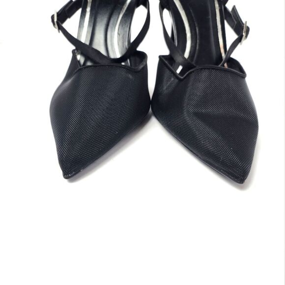 Zara Mesh Pointed Toe Black Heels Womens Size 38 - Picture 5 of 7